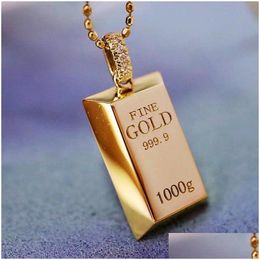 Pendants Fine Soild 18K Gold Filled Pendant Charm Necklace For Women Bridal Party Choker Jewellery Drop Delivery Home Garden A Dhirf