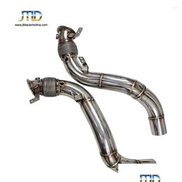Manifold Parts High Quality Performance Car 304 Stainless Steel Exhaust Catless Downpipe For F85 X5M Test Pipe Drop Delivery Automobil Otfoq