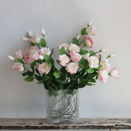 Decorative Flowers 27.5" Faux Real Touch Lisianthus Eustoma Blossom Branch-Light Pink DIY Florals | Wedding/Home