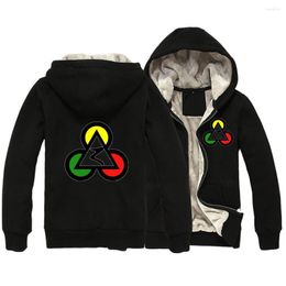 Piumino da uomo Logo del marchio ZIIART Penrose Triangle Poker Spade Egitto Piramidi Uomo Ragazzo Parka Cappotto con zip intera Plus Velluto Autunno Inverno