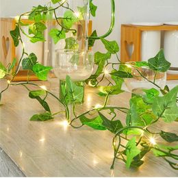 Strings Led Flowers String Lights Artificial Vine Leaf Fairy Battery Powered Christmas Tree Garland Light For Weeding Home Decor