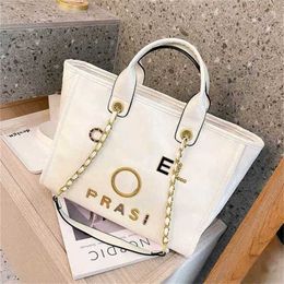 50% off Classics Women's Luxury Handbags Beach Metal Pearl Letter Badge Tote Bag Small Leather Large Chain Wallet ZS4P