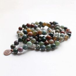 Strand WMB36750 Agate Wrist Mala Bracelet For Self-confidence Abundance Beginnings And Negativity 108 Beads