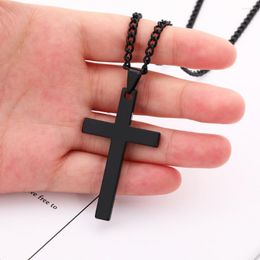 Chains Cross Necklace For Men Fashion Stainless Steel Christian Charm Boys Girls Pendant Punk Hip Hop Friendship Jewellery Goth