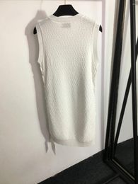 Casual Dresses Women's Dress 2023 Versatile Knitted Pattern Sleeveless Tank Top Wear