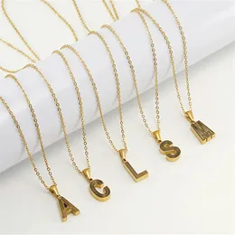 Chains Fashion Enamel Charm Gold Plated 26 Letter MOM Necklaces Women Initial Alphabet Pendant Punk Crack Necklace Jewelry Gift