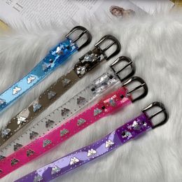 Belts Clear Laser Plastic Band For Women Fashion Candy Fluorescent Butterfly Decoration Alloy Buckle Jeans