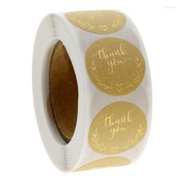 Gift Wrap Thank You Stickers 500pcs/roll Self Adhesive Gold Foil Supplies Labels P15F