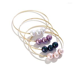 Bangle Diameter 7-9 CM Guam Micronesia Marshallese Hawaii Champagne Purple Black Pink Glass Pearl Man Woman Closed Bracelet