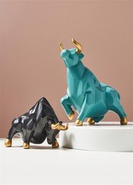 Nordic Style Sculpture Bull Animal Model Resin Figurines Modern Home Decoration Statue Office Living Room Desktop Decor Ornament 26156232