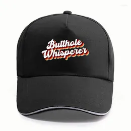 Ball Caps Butthole Whisperer Baseball Cap Sarcastic Jokes Retro Funny Y2k Unisex Casual Hats