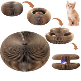 Toys Deformable Cat Scratch Board Toy With Ball Cats Scratcher Interactive Track Toys Pet Cats Grinding Claws Game Cat Magic Ball Toy
