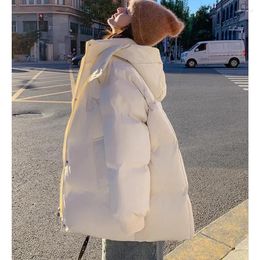 Women's Trench Coats Fashion Short Jacket Winter Padded Cotton Outerwear Thicken Hooded Loose Windproof Warm Snow