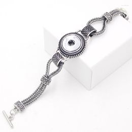 Link Bracelets Arrival T-Bar Toggle Clasp Snap Bracelet DIY Bangle Liobonar Buttons Charms Jewellery For Women Bijoux Pulsera