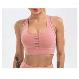 Yoga Outfit Women's Seamless Sports Bra Beautiful Back Gathered Vest Style Underwear Running Fitness Tops Corset T-Shirts