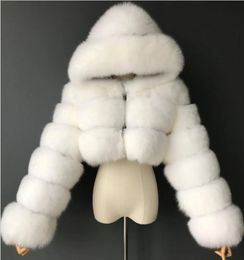 Futro kobiet sztuczne futro Krótki, solidny pluszowy płaszcz z kapturem futra jesień/zimowy ciepły płaszcz 231128