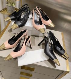 En kaliteli en yeni seksi peluş stiletto bayanlar ayakkabı slingback pompaları marka tasarımcısı yüksek topuk ayakkabıları Trafo pist partisi düğün ayakkabıları gelin metal topuklar 9cm // 6.5cm