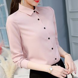 Women's Blouses Shirts Brand Blusas Mujer De Mod Tops Long Sleeve Lapel White Blouse Office Ladies Work Blouses Fashion Clothing Blusas Womens Shirts 230428