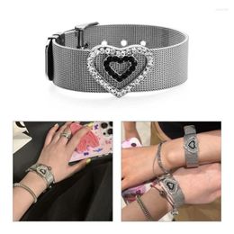 Bangle Belt Bracelet Long-lasting Steel Strap Heart Pattern For Punk Party Wear