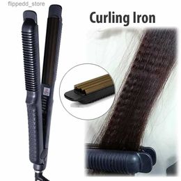 Curling Irons Corrugated Hair Curler Fast Heating Curling Iron Electric Hair Crimper Corrugation Flat Iron Corn Perm Splint Wave Styling Tools Q231128