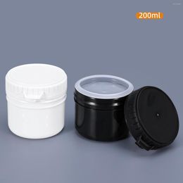 Storage Bottles 200ml Empty Plastic Jar Round Container Wide Mouth Leakproof Bottle For Food Home Containers 1PCS