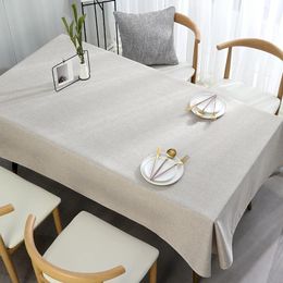 Table Cloth Waterproof and anti scalding highend feeling solid Colour small fresh rectangular tea table tablecloth cotton linen mat 231127