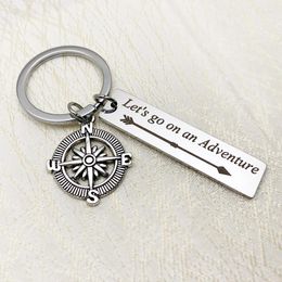 Keychains Retirement Keychain Compass Let's Go On An Adventure Moving Going Away Graduation Gifts Inspirational Traveller Key Chain