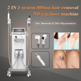 808nm ND yag 2 in 1 system tattoo removal for all colors permanent hair removal new arrival beauty machine