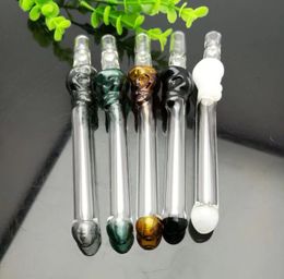 Glass Pipes Smoking Manufacture Hand-blown hookah Colourful skull glass suction nozzles