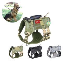 Dog Collars Leashes Medium Large Harnesses For Big Collar Labrador Army Adjustable Harness Oxford Cloth Pet Vest Training Hound Walk The 231128