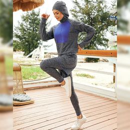 Clothing Muslim Sets Hijab Tracksuit 3pcs Modest Active Wear Hijab Modest Clothing Islam Sportswear Arabia Turkey Gym Wear Outdoor Dubai