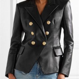 Women s Suits Blazers ZANZEA Women PU Leather Jacket Autumn 2023 Buttons Thin Blazer Vintage Long Sleeve Coat Casual Lapel Collar Solid Work Outerwear 231127