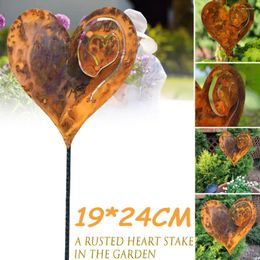 Garden Decorations Creative Rusty Metal Love Heart Iron Art Wrought Home Outdoor Patio Shaped