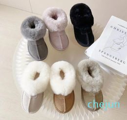 Australia Warm Boots Mini Half Snow Boot For Baby Boy Girls Ankle Classic Winter Full Fur Fluffy Kids Booties