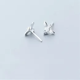 Stud Earrings INZAReal 925 Sterling Silver Zircon CZ Bee For Women Trendy Animal Fine Jewellery Minimalist Accessories