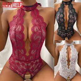 Sexy Set Sexy Lingerie Women One Piece Bodysuit Plus Size Porn Body Erotic Sex Night Dress Lencera Woman Lace Skirt P230428