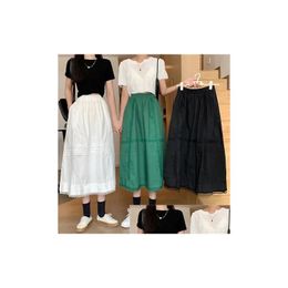 Skirts Long Skirt Female Cake Half-Length Summer Korean Version Of The High-Waisted Thin All-Match A-Line Drop Delivery Apparel Womens Dhufj