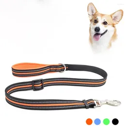 Dog Collars Pet Leash With Soft Padded Handle Adjustable Length Reflective Leashes Safety Traction Rope For Medium Large Dogs