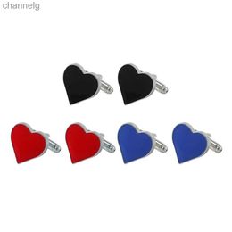 Cuff Links Wedding Banquet Suit Dress Cufflinks for Mens Heart-shAPed Shirt Sleeve Cuff Button Luxury Quality Jewelry Gift to Husband YQ231128