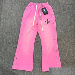 Mens Plus Size Pants Washed Pink Oversized Men Women 1 Quality Joggers Sweatpants Drop Delivery Apparel Otvwi