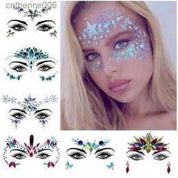 Tattoos Coloured Drawing Stickers Rhinestones for Face Glitter for Face Stickers on Face Temporary Tattoos for Women Temporary Tattoos Fake Tattoo StickerL231128