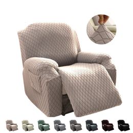 Chair Covers Plaid Jacquard Recliner Cover Stretch Single Sofa Thicken Armchair Slipcovers Relax Lazy Boy 4Pcs Split 231127