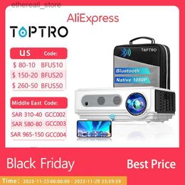 Projectors TOPTRO TR82 Projector 4K 7500L Native 1080P WiFi Projector Support 4K Home Theatre Projector for iOS / Android/TV Stick Q231128