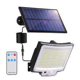 Solar Wall Lights Motion Sensor 3 Modes 228LED Flood Lights IP65 Waterproof Security Lights with Remote for PatioYard Garden