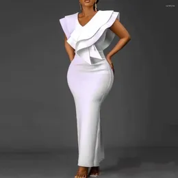 Ethnic Clothing African For Dress Women White Bodycon Party Short Sleeves Christmas Birthday Elegant Event Africa Evening Coming Maxi