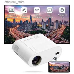 Projectors Mini projector Android 11.0 Support 4k projector 1080P 12000 Lumens Wifi BT Beam projector For Home Theatre projector Q231128