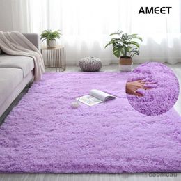 Carpets Solid Fluffy Carpets For Living Room Soft Velvet Long Hair Shaggy Rugs For Bedroom Pink Purple Big Size Kids Room Plush Carpet