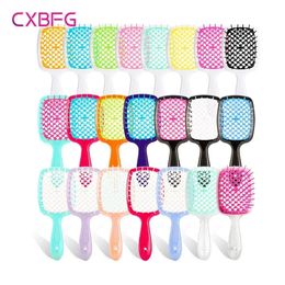 Hair Brushes Tangled Hair Comb Detangling Hair Brush Massage Combs Hollow Out Wet Curly Hair Brushes Barber Comb Salon Hair Styling Tools 231128