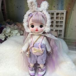 Dolls 16CM Mini Handmade BJD Doll Ob11 Movable Joints Makeup Fashion Clothes Full Set Accessories Girls Gift DIY Toy Birthday 230427