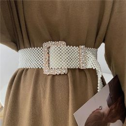 Other Pearl Belts for Women Wide Waist Seal Fashion Sweater Skirt Decorative Simple Female Bead Chain Girls Jewellery Accessories 231128